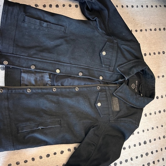 Harley Davidson Limited Edition Chisel Demin Trucker Riding Jacket Size women’s - Picture 1 of 5